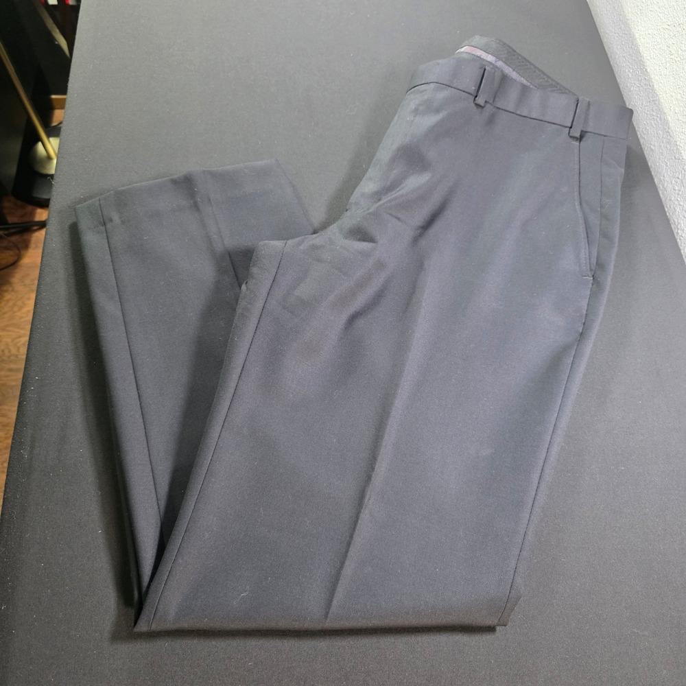 Lauren Ralph Lauren Mens Black 100% Wool Flat Front Dress Pants‎ 36W x 30L